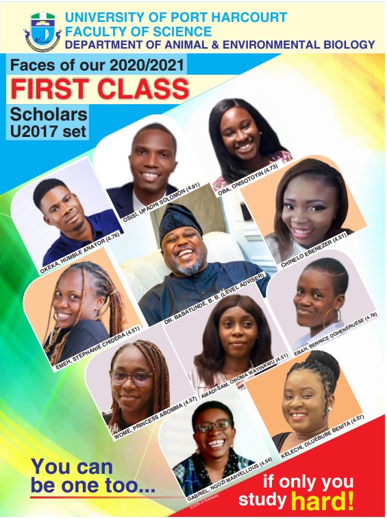 Celebrating First-Class Scholars in the Department of Animal & Environmental Biology, University of Port Harcourt